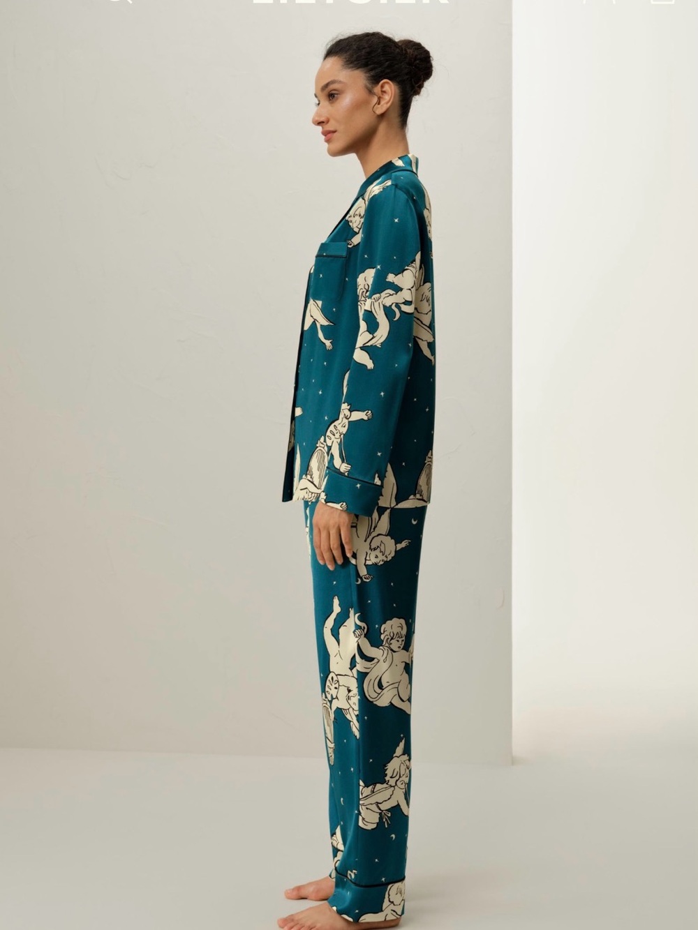 LILYSILK Gemini Zodiac Classic Silk Pajama Set - Picture 3 of 13
